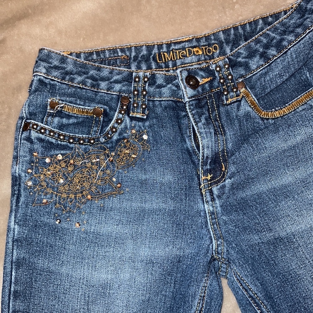Limited Too distressed sequined denim jeans